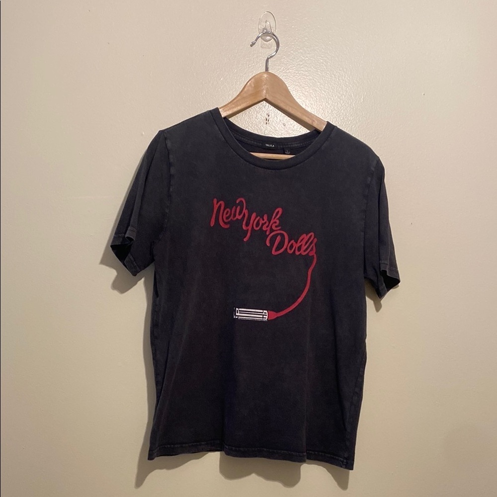 Talula Cotton Gray Graphic Short Sleeve Tee. Size L